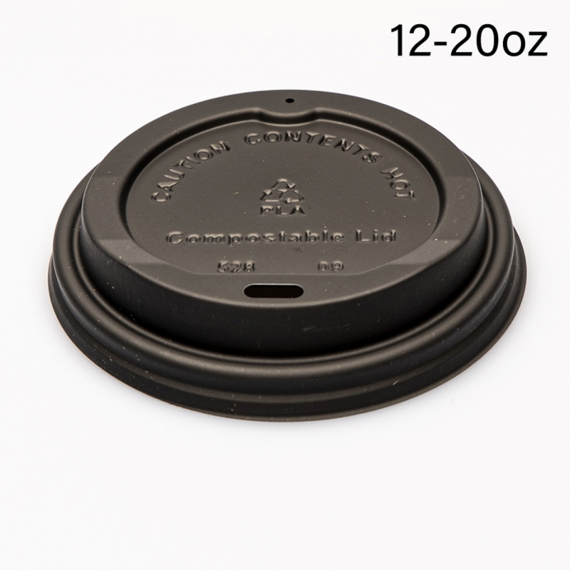 Dangtelis juodas PLA HX 12-20oz, 1000vnt/dėž