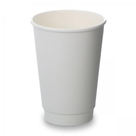 Dvisienis popierinis puodelis baltas 12oz, 450vnt/dėž