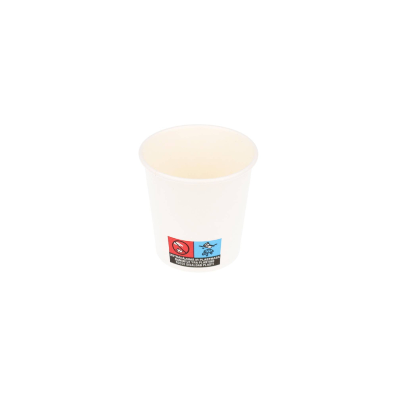 Puodelis baltas popierinis 4oz, 1000 vnt/dėž