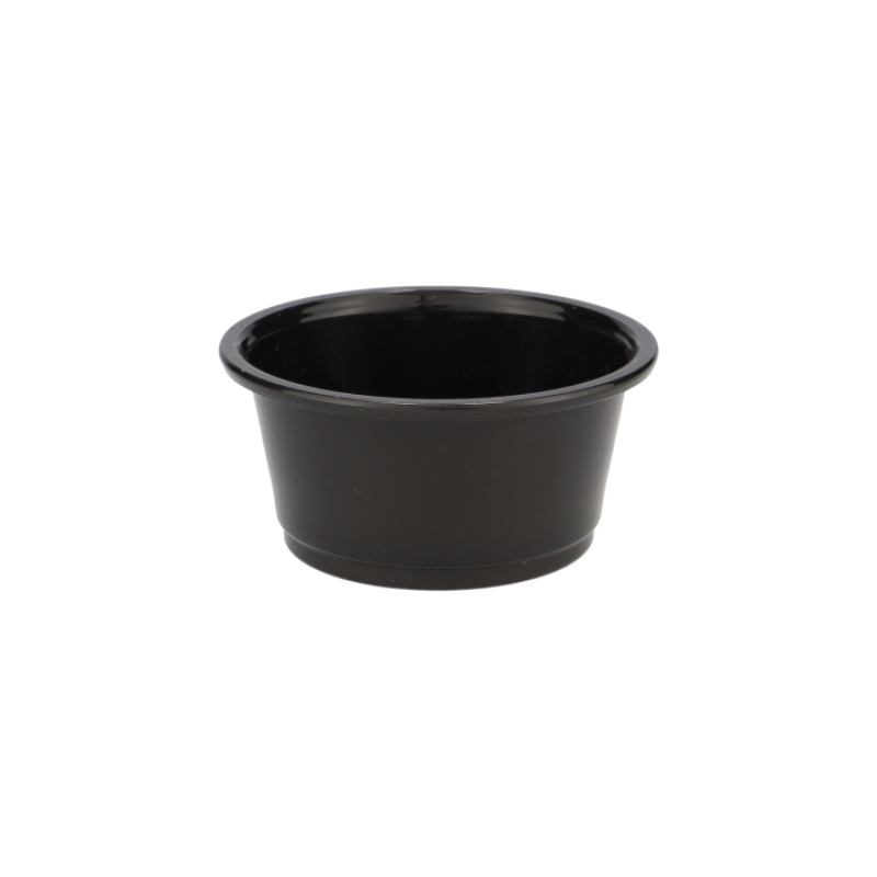 Juodas PP indelis padažui, 62mm, 2oz, 2500 vnt/dėž