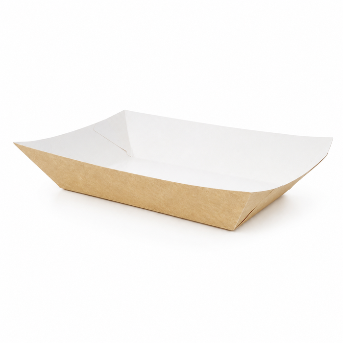 Laivelio formos kraft lėkštutė, 207x120mm, 300vnt/dėž