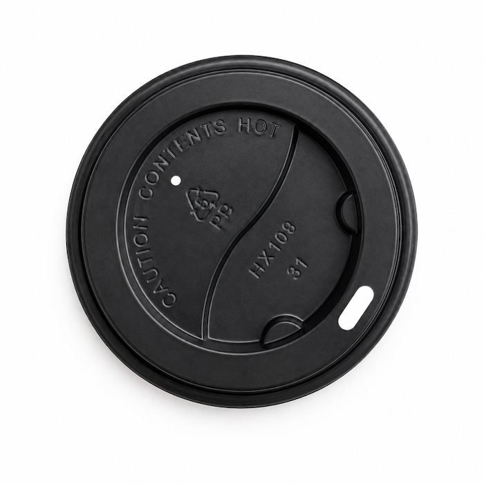 Juodas dangtelis, PS, 12-20oz, 1000 vnt/dėž