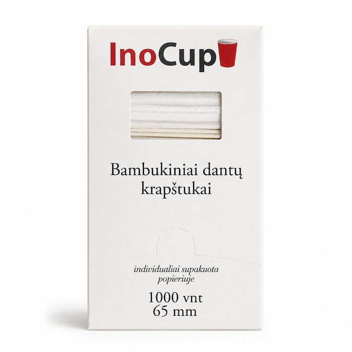 Dantų krapštukai, 65mm, supakuoti popieriuje, 1000 vnt/pak.