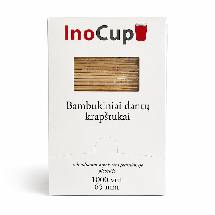 Dantų krapštukai, 65mm, supakuoti plastikinėje plėvelėje, 1000 vnt/pak.