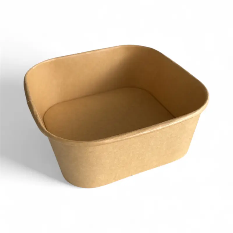 Popierinis kvadratinis dubenėlis, kraft, 1200ml, 300vnt/dėž